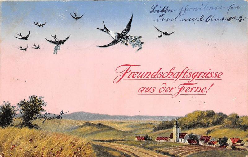 BG4836 greetings from distance grusse aus der ferne bird   germany greetings