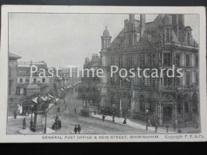 BIRMINGHAM x 3 Old Postcard Town Hall COUNCIL HOUSE GPO & New Street by F.F.& Co