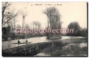 Old Postcard Chelles Marne Dam