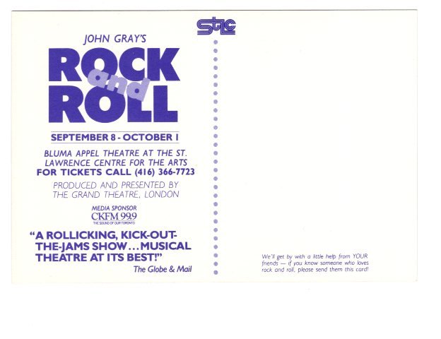 John Gray's Rock and Roll, Bluma Appel Theatre, Toronto, Ontario, Musicians