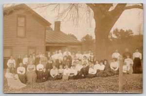 RPPC Large Group of Edwardian Ladies Gathering Pretty Dresses Photo Postcard J24