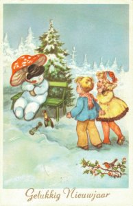 Christmas Lot with 10 Snowman Postcards Happy New Year L1