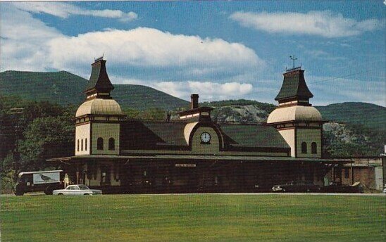 North Conway Railrod Station With Moat Mountain Range In Background White Mou...