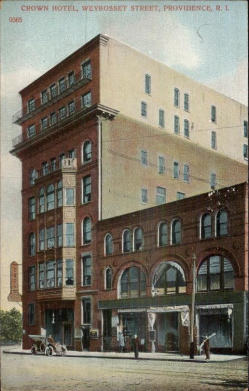 Providence RI Crown Hotel c1910 Postcard