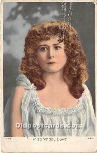 Miss Mabel Love Theater Actor / Actress Postal Used Unknown, Missing Stamp 