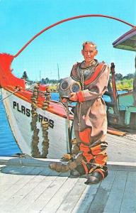 Tarpon Springs FL Anclote River Greek Sponge Diver Full Gear Postcard