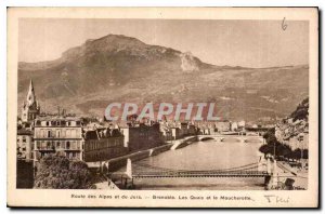 Old Postcard Alpine Road and Jura docks Grenoble and Moucherotte