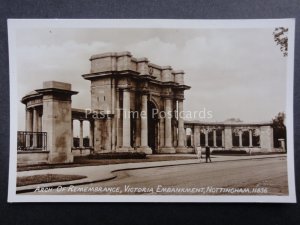 Nottingham ARCH OF REMEMBRANCE VICTORIA EMBANKMENT Old RP Postcard by R.A.