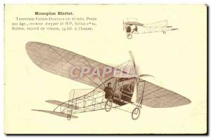 Old Postcard Jet Aviation Bleriot monoplane Traversee Calais Dover in 26 minutes