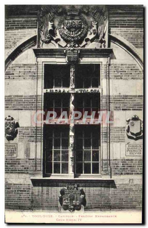 Postcard Old Toulouse Capitol Renaissance Window