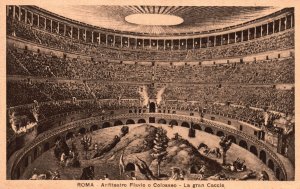 Vintage Postcard Colosseum Oval Amphitheater In The Center Of City Rome Italy