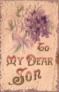 Vintage Postcard 1909 To My Dear Son Remembrance Greetings To A Son