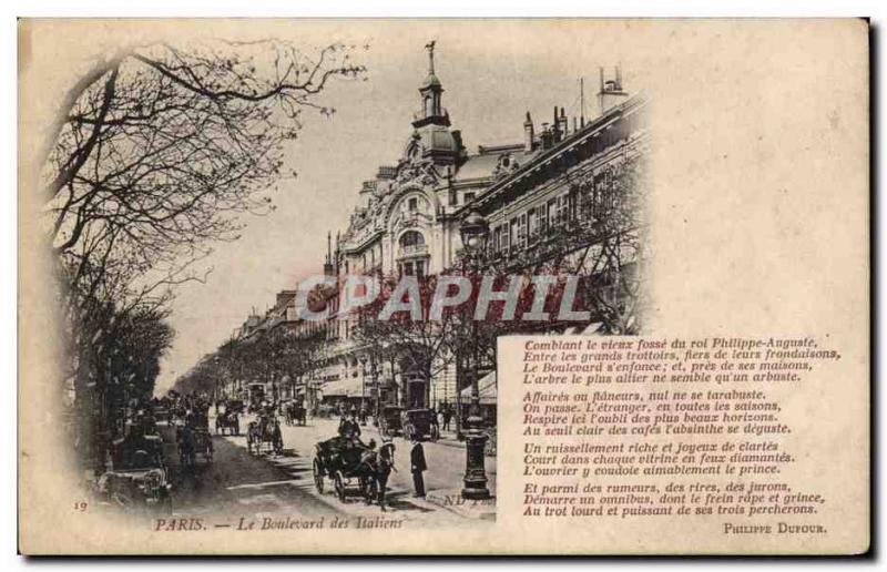 Paris Old Postcard Boulevard Italians