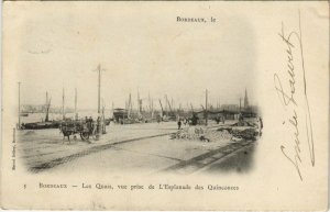 CPA BORDEAUX - Les Quais vue prise de L'Esplanade des Quinconces (140212)