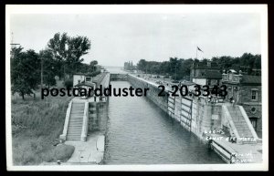 h2890- SAULT STE. MARIE Ontario 1950s Canal Locks. Real Photo Postcard by Harold