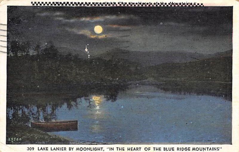 Lake Lanier, Moonlight Blue Ridge Mountains, North Carolina NC