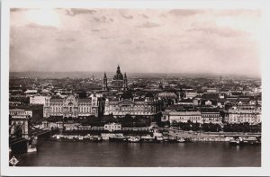 Hungary Budapest View Of Pest From The Royal Castle Vintage RPPC C240