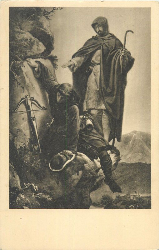 Religion biblic alfred rethel kaiser max an der martinswand Postcard