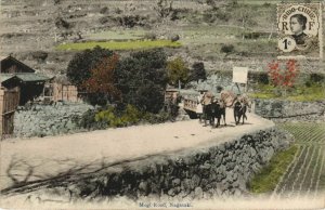 Pc nagasaki mogi road japan hand colored (a22244) 