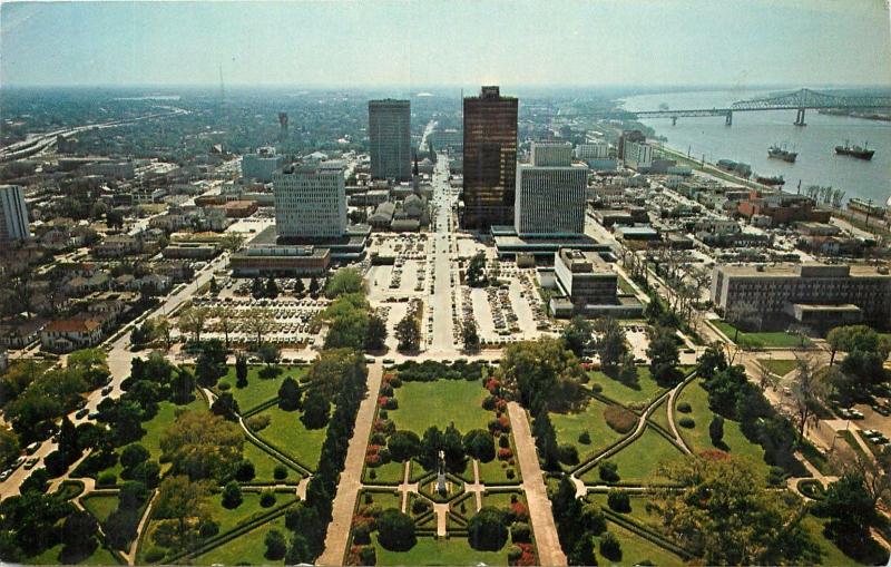 Louisiana Captiol Baton Rouge LA aerial view Postcard