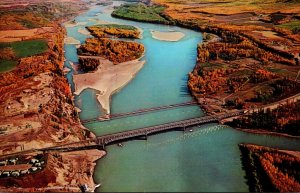 Canada British Columbia Taylor Flats Peace River Bridge and Pipeline Crossing