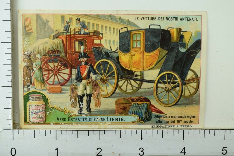 1880's Historic Vehicles Scenes Lovely Liebig Victorian 6 Trade Card Set K55 