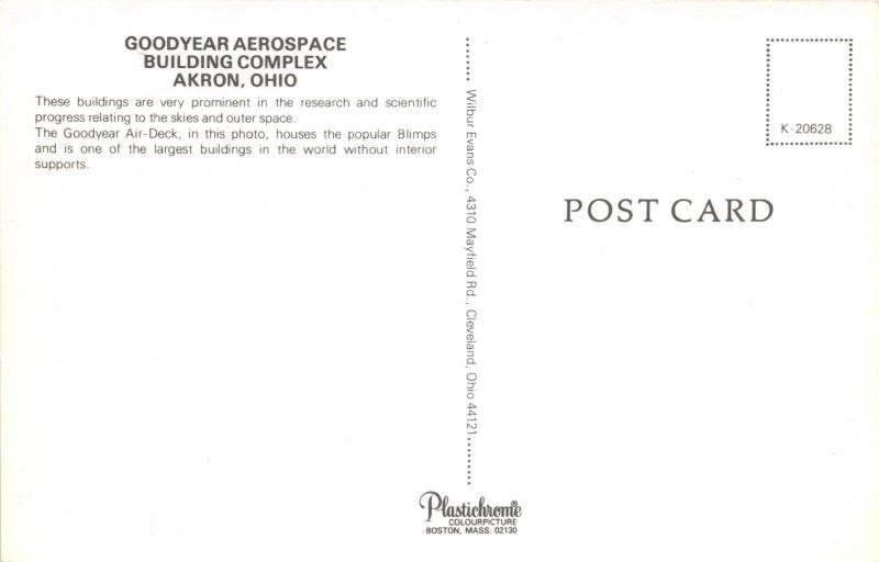 AKRON-OHIO-GOODYEAR-AEROSPACE-COMPLEX--BLIMPS AERIAL VIEW POSTCARD