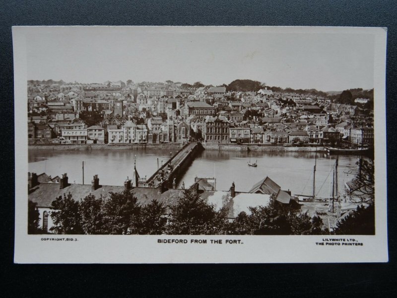 Devon & River Torridge BIDEFORD from the Fort - Old RP Postcard by Lilywhite 