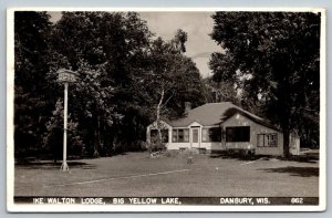 Wisconsin RPPC Real Photo Postcard - Ike Walton Lodge  Big Yellow Lake - Danbury