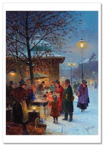 On the eve of Christmas KIDS Woman by Detlev Nitschke Russian Modern Postcard