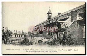 Old Postcard Peronne L Hopital The Huns destroyed by Militaria