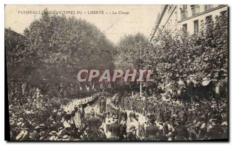 Old Postcard Death Funerals of victims of the clergy Liberte