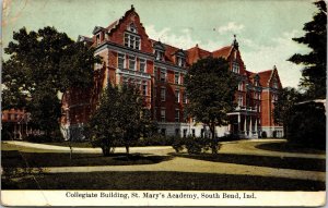 Collegiate Building St Marys Academy South Bend Indiana Ind Vintage Postcard PM 