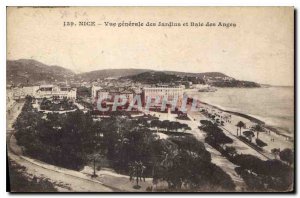 Nice Old Postcard General view of the gardens and Bay of Angels