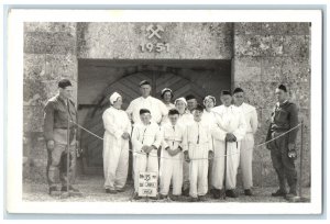 1951 Salzwelten Salzburg Hallen Salt Mine Kids Adult Austria RPPC Photo Postcard