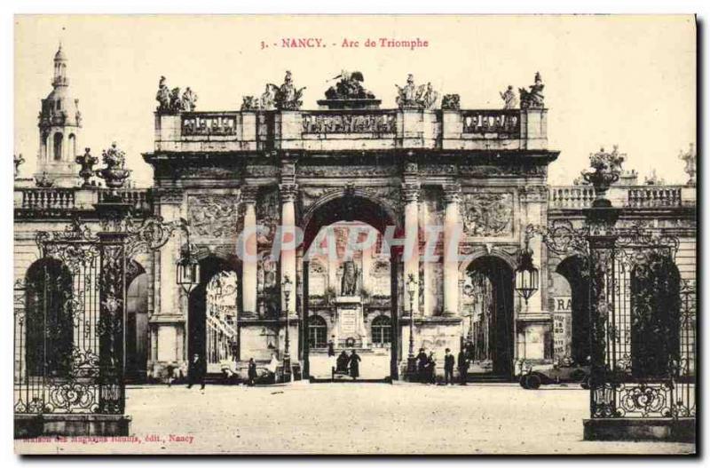 Old Postcard Nancy Arc de Triomphe