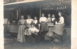 Vintage Postcard 1910's Beautiful Victorian Women Ladies in Camp 16