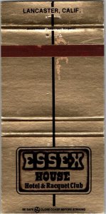 Matchbook Cover - Essex House Hotel Racquet Club Lancaster CA 30 Strike MB54