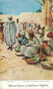 Nigeria Market Scene In Northern Nigeria VIntage Postcard 06.39 