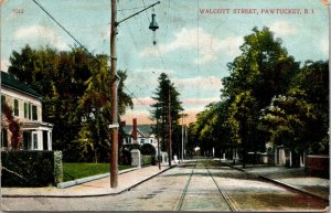 Vtg Pawtucket Rhode Island RI View of Walcott Street Homes 1910s Postcard