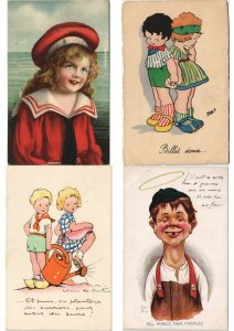 CHILDREN REAL PHOTO AND ARTIST SIGNED 75 Vintage Postcards (L2971)