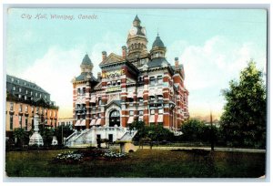 c1910 Entrance to City Hall Winnipeg Manitoba Canada Antique Unposted Postcard