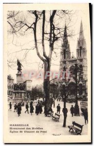 Postcard Old Marseille Church St Vincent and Mobile Monuments