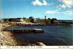 Canada Nova Scotia Cape Breton Neil's Harbor Showing Lighthouse 1985