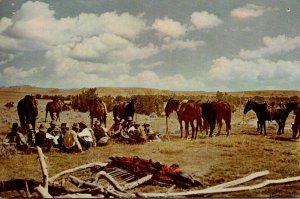 Cowboys Cattle Branding Waiting For The Irons To Heat