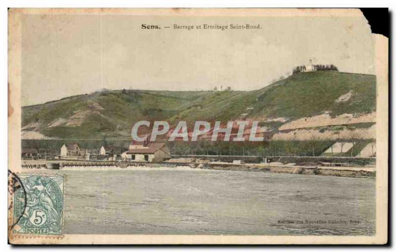 Old Postcard Sens Hermitage Dam And Bond St.