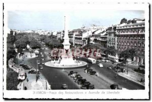 Old Postcard Lisboa Praca dos e rstauradores Liberty Avenue