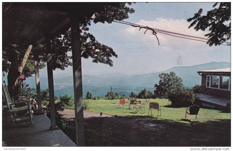 View of Blue Ridge Mountains from Big Lynn Lodge Porch, Little Switzerland, N...