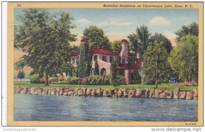 New York Beautiful Residence On Chautauqua Lake 1949 Curteich