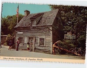 Postcard Oldest Wooden Schoolhouse, St. Augustine, Florida